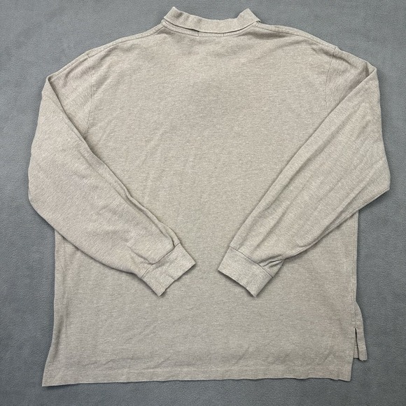 Vtg‎ Polo Ralph Lauren Size 2XL Light Brown Long Sleeve Cotton Polo Shirt Button - Picture 10 of 12